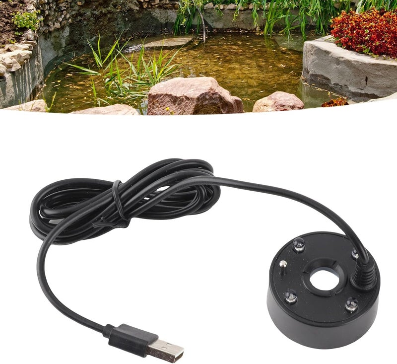 Zerodis Small Fog Maker Machine Colorful LED Lights Mist Generator for Pond Rockery Sink, USB Atomizer for Halloween and Festivals (Black) - Image 3